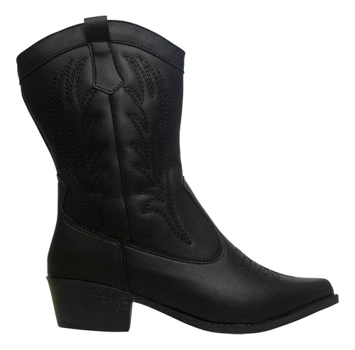 Bota Feminina Western Texana Cano Médio Bico Fino 