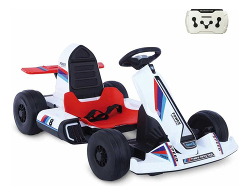 Kart Elétrico Infantil Com Controle - 12v - Branco - Bandei