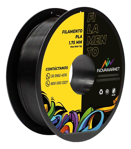Filamento 3d Pla Createbot De 1.75mm Y 1kg Negro