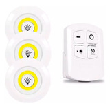 Lâmpada Led Luminária Sem Fio Controle Remoto Kit C/3 Spots