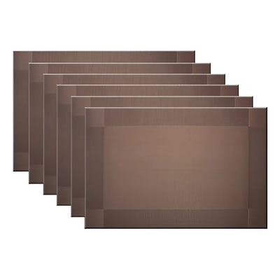 Manteles Individuales De Pvc Lavables, 6 Piezas Color Marrón | MercadoLibre