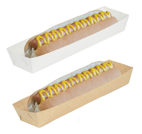 Charola Para Hotdog Jumbo, Alitas, Sushi 30x7x4cm 100pzs