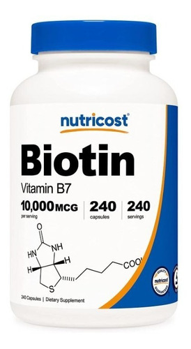 Biotin 10,000 Mcg Ayuda Pelo Piel Y Uñas 240 Caps Maxima Res