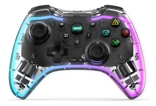 Control Gamer Para Celular Multiconexión Bluetooth Luz Rgb