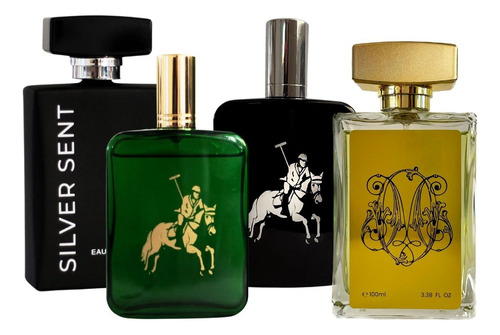 Kit Perfumes Masculino Polo Green + Polo Black + One Millione + Silver Sent