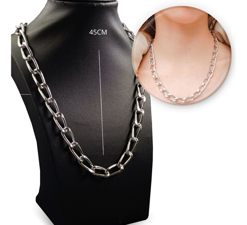 Corrente Feminina Elo Grumet Gargantilha 9mm Choker Delicado