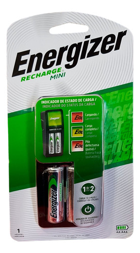 Cargador Pila Energizer Mini Aa Aaa + 2 Pilas Recargables Aa