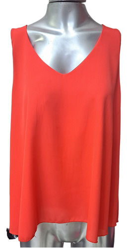 Blusa Musculosa Crep Escote En V Rojo