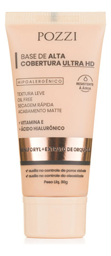Base Líquida Pozzi Ultra Hd Alta Cobertura 30 Ml | Frete grátis