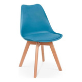 Conjunto 06 Cadeiras Eames Wood Leda Design Cor Turquesa