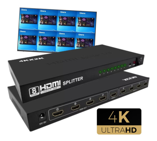 Splitter Hdmi 1x8 Salidas 1080p 2k4k Amplificador C/fuente