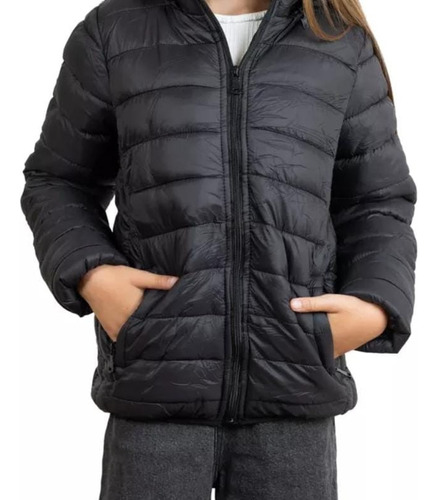 Campera De Nena Inflada Abrigada Liviana Impermeable Capucha