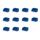 Kit C/11 Gaveteiro Organizador Caixa Bin Nº 1 S/trava Azul