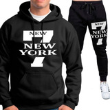 Conjunto Moletom Calça 7 New York Masculino Estampado Cores