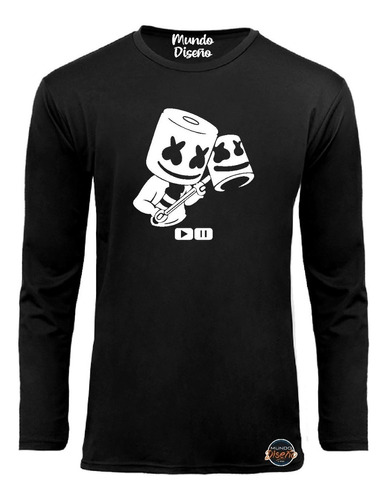 Polera Manga Larga Para Hombre Dj Marshmello Doble