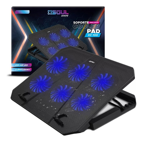 Base Cooler Pad P/ Notebook 6 Fans 2 Usb Gamer 9 Xc100