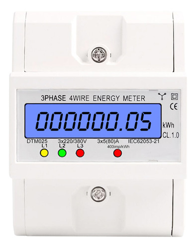 Medidor De Energía Eléctrica 3f 4h 220/380v 5-80a Kwh Lcd