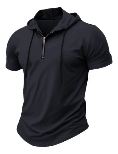 Sudadera Deportiva Con Capucha, Manga Corta, Casual, Con Bot