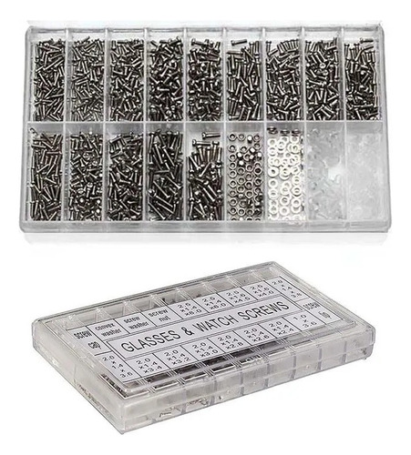 Set 1000pcs Tornillos Pernos Lentes Tuercas Arandelas Gafas