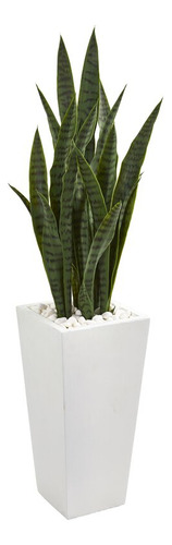 Planta Sansevieria Artificial Con Base Y Piedras 