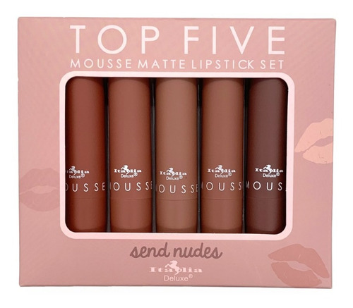 Set Labiales Italia Deluxe Send Nudes Mousse Matte