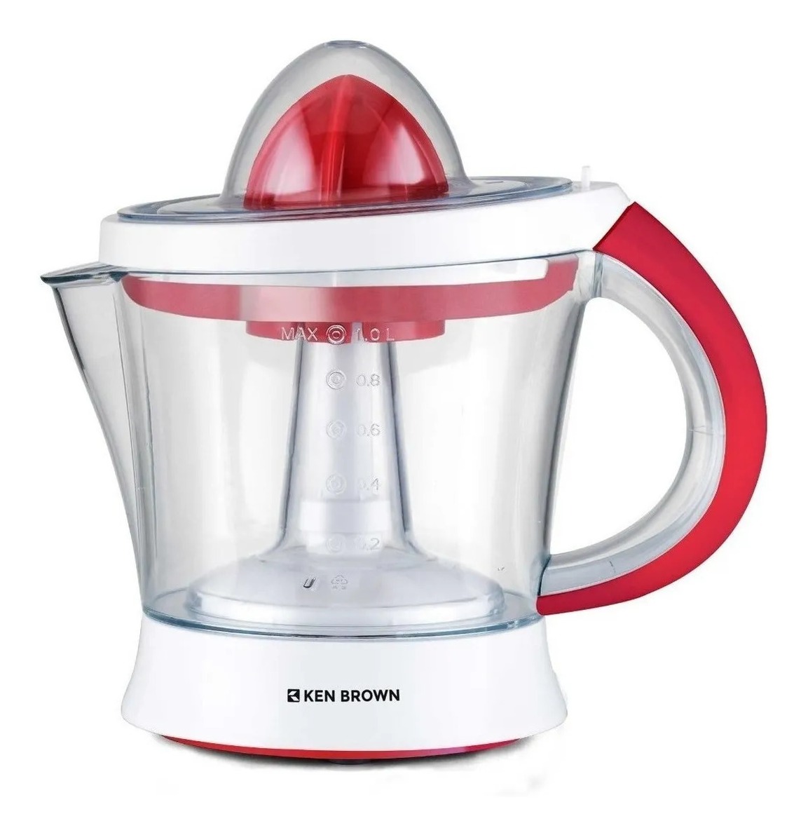 EXPRIMIDOR EXTRACTOR DE JUGO KEN BROWN BL-55 COLOR BLANCO Y ROJO 