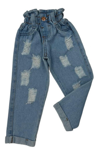 Calça De Menina Jeans Mom Feminina Destroyed Lançamento Moda