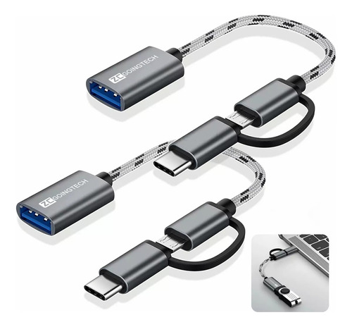 2pzs Cable 2en1 Adaptador Micro Usb V8 Tipo C A Usb 3.0 Otg