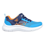 Tenis Skechers 403879lnvbl Skech Fast Niño Color Azul Diseño De La Tela Liso Talla 21 Mx