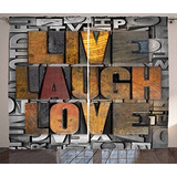 Ambesonne Live Laugh Love Cortinas, Que Dicen Promover Los V