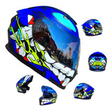 Casco Moto Negro Azul Mate Dot Hro Deportivo Abatible Ns Rs