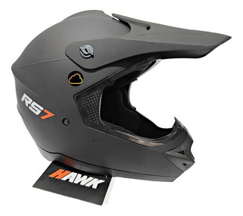 Casco Cross Rs7 Abs Negro Mate Talle L 60cm Hawk Nubimarket