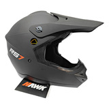 Casco Cross Rs7 Abs Negro Mate Talle L 60cm Hawk Nubimarket