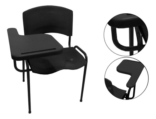 06 Cadeiras Universitária Plástica Pta C/ Prancheta S/ Cesto