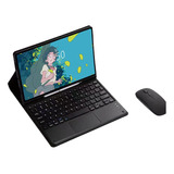 Toque Teclado Bluetooth + Mouse + Capa Para Samsung Tab A7 Cor Elegante Black Shell & Touch Keyboard & Mouse