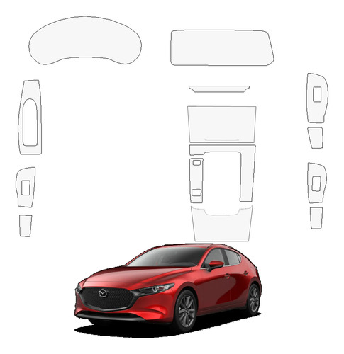 Kit Transparente 4 Puertas Panel Central Mazda 3 2019 - 2023