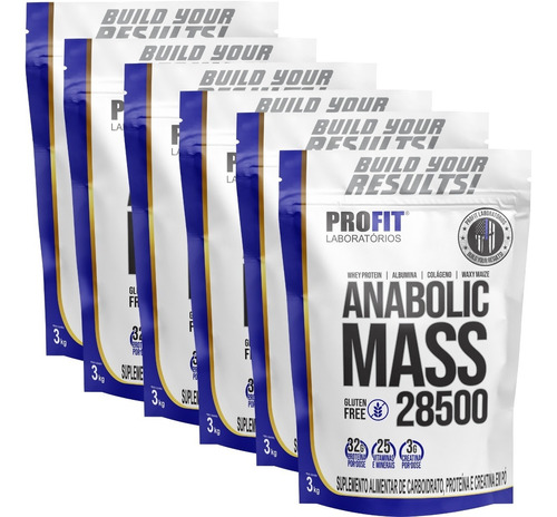 Combo 6x Hipercalórico Anabolic Mass 3kg - Total 18kg