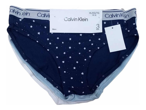 Set De 3 Calzón Bikini Calvin Klein Origin Niña Talla 14-16