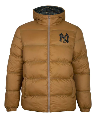 Jaqueta Puffer Bomber New Era Mlb Ny Yankees Core - Marrom