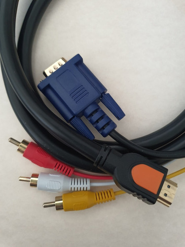 Cable Hdmi/m A Vga+3 Rca Black 1.5m
