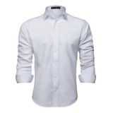 Camisa Social Masculina Manga Comprida Slim Fácil De Passar