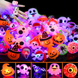 50 Anillos Con Luz Led Decorativas Fiesta Regalo Halloween