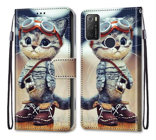 Funda De Piel Para Alcatel 1s (2021)