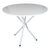 Mesa 80cm Redonda Jantar Base Italy Apoio Aço Metal Bgp