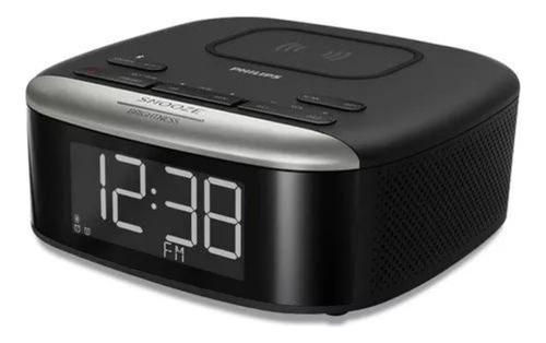 Radio Reloj Philips Tar7606/37 Negro Con Carga Inalambrica