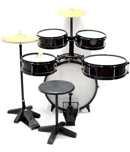 Bateria Infantil Profissional Rock Baby Vinho Com Chimbal