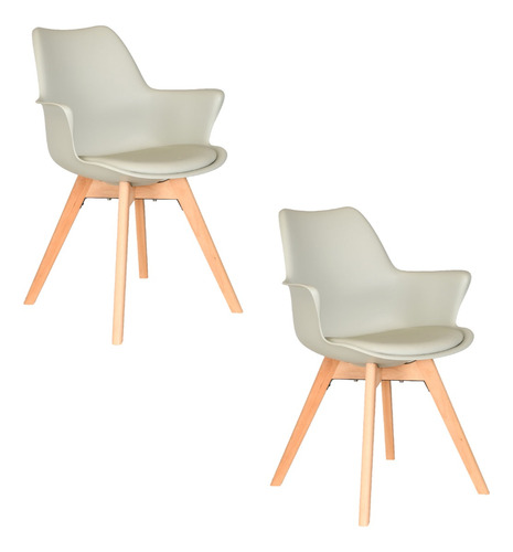 Silla De Comedor Eames Tulip Set X2 Unid Plos Cocina/comedor