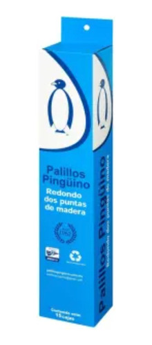 Palillos Madera Pingüino Doble Punta 15 Cajas Con 250 Pzas