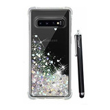 Funda Para Samsung S10 Plus Glitter Liquid Holografic Plata