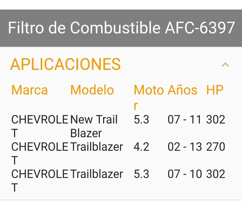 Filtro De Gasolina Chevrolet Trailblazer 5.3 03/08 6397 Foto 8